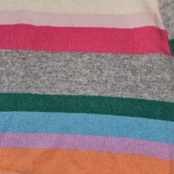 Talbots Women's Cashmere Sweater Crewneck XL NWT Colorful Stripes - Picture 3 of 5